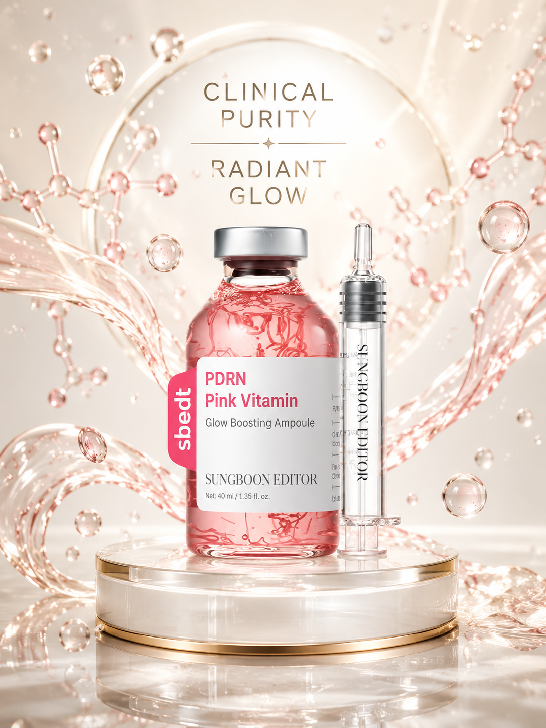 PDRN Pink Vitamin Ampoule – Sérum Facial Iluminador y Revitalizante